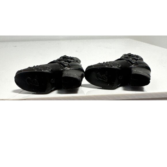 Barbie Boots Black Heeled Boots With Triple Strap & Studded Details - Picture 4 of 6